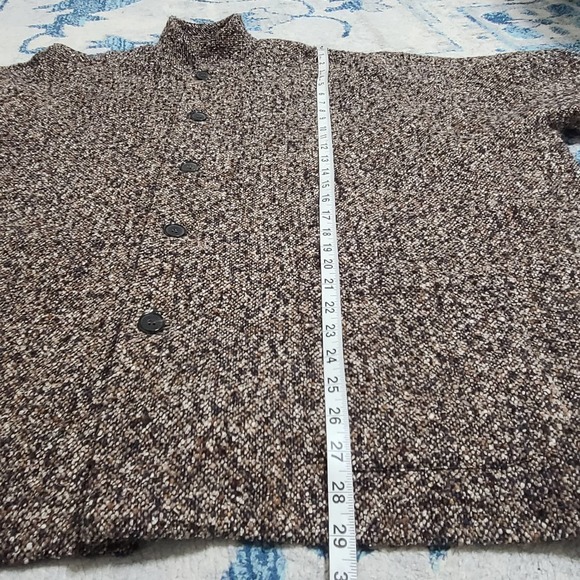 Eskandar Jacket Tweed 1 Lined Wool Blend Brown Black Oversized Lagenlook Boxy - Picture 14 of 14